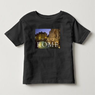 Fontein van Trevi 's nachts Rome, Lazio, Italië Kinder Shirts