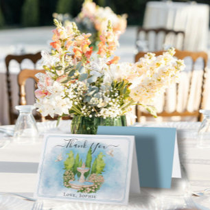 Fonteinbloemen Duiven Huwelijk Dank u Kaart