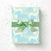 Foo Dog Waltz in Green and Aqua Cadeaupapier
