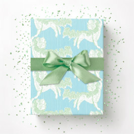 Foo Dog Waltz in Green and Aqua Cadeaupapier