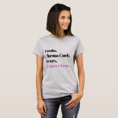 Foobs, Chemo Curls, Scars, Cancer Free T-shirt (Voorkant volledig)
