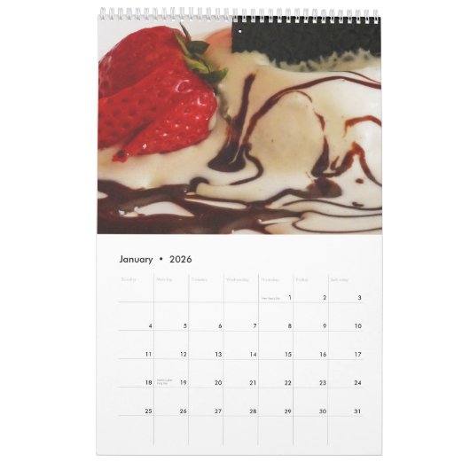 Food 12-maands Wall Calendar Kalender (Jan 2026)