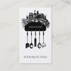 Food Blog Logo Hangende Keukengerei Visitekaartje