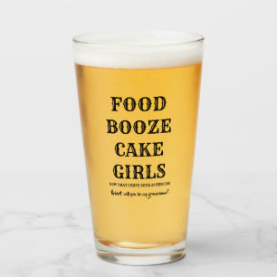 Food Booze Cake Girls - Grappig Groomsman voorstel Glas