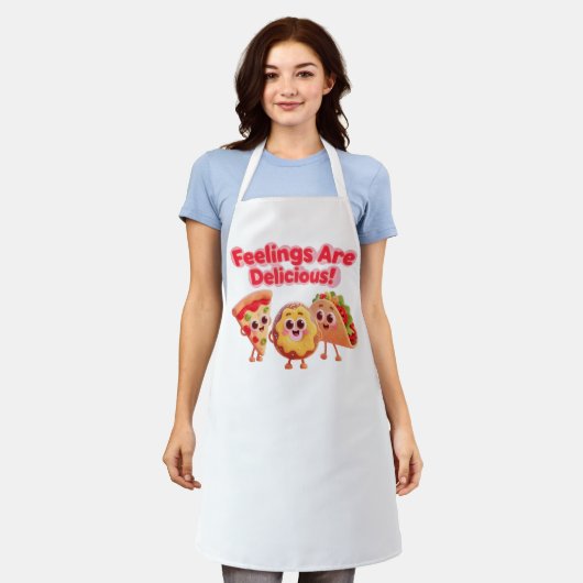 Food Cartoon Apron – Fun Kitchen Cooking Gift Schort (Gedragen)