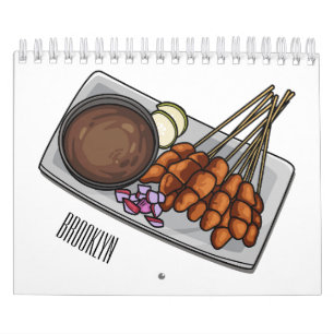 Food cartoon illustratie kalender