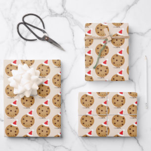 Food Chocolate Chip Cookie Santa Hats Kerstmis Inpakpapier Vel