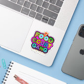 Food Court Gang Logo Sticker (Ordinateur portable avec iPhone)