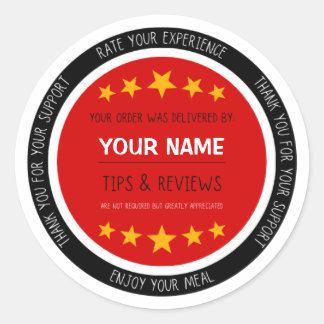 Food Delivery Driver Klantwaardering Ronde Sticker