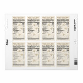 Food Fact de la FDA Étiquette de miel avec abeille (Feuille entière)