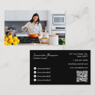 Food Influencer Content Creator Foto QR-code Visitekaartje