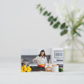 Food Influencer Content Creator Foto QR-code Visitekaartje (Staand voorkant)