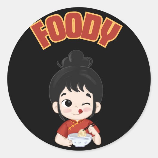 Food Lover 2024 Ronde Sticker (Voorkant)