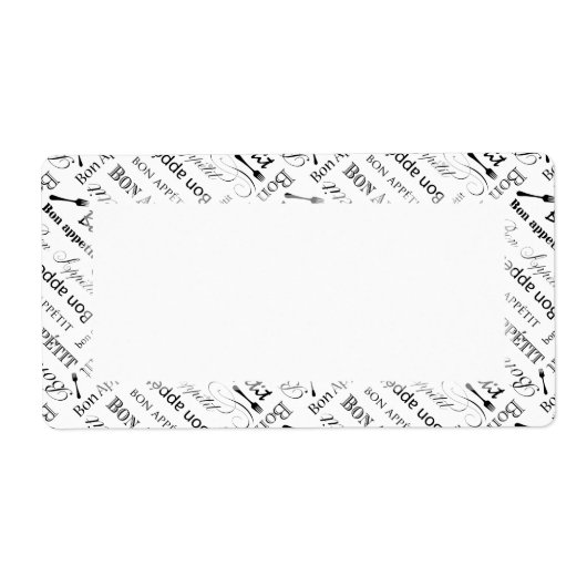 Food Lover's Gourmet Pattern Bon Appetit Etiket (Voorkant)