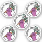 Food Not Bombs logo sticker pack w/text (Voorkant)