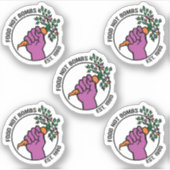 Food Not Bombs logo sticker pack w/text & year (Devant)
