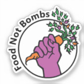 Food Not Bombs logo with text Sticker (Voorkant)