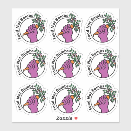 Food Not Bombs logo with text sticker pack (Feuille)
