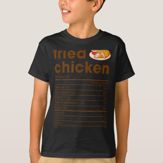 Food Nutrition Facts Shirts Co. Fried Chicken Nutr (Voorkant)
