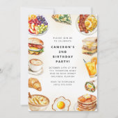 Food Party Watercolor Birthday Invitation (Devant)