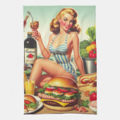 Food Pin-up Illustratie Theedoek (Verticaal)