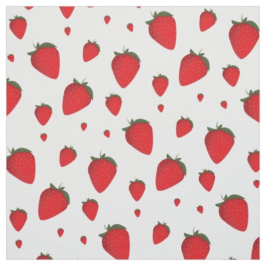 Food Red White aardbery Fruit Pattern Stof (Swatch)