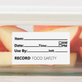 Food Safety Date Record Keeping Labels (Aangebracht)
