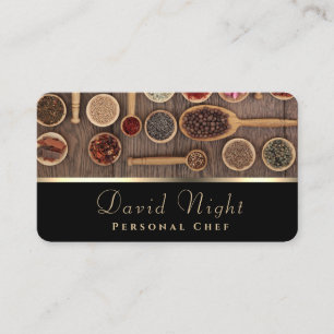 Food Spice Design Personal Chef Cating Business Visitekaartje