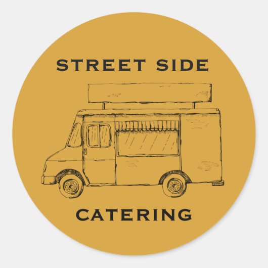 Food Truck Custom Gele Sticker (Voorkant)