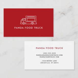 Food Truck Logo Rood en Wit Visitekaartje