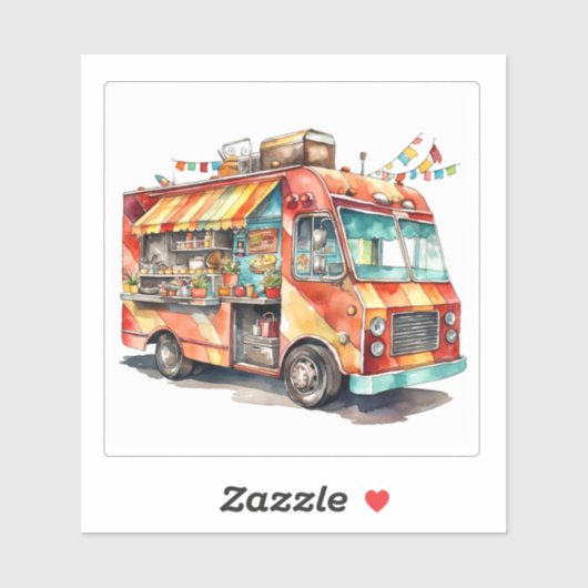 food truck love sticker (Vel)