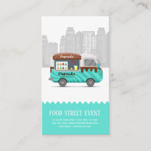 Food truck straat cupcake zoete desserts visitekaartje