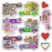 Food Trucks sticker set is translated to: (Voorkant)