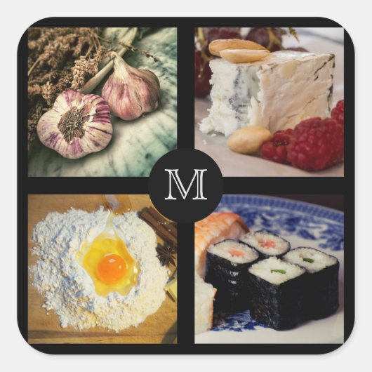Foodie aangepaste monogram stickers 5 (Voorkant)