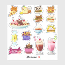 Foodie beren - kleine sticker set