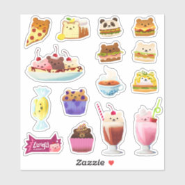 Foodie beren - kleine sticker set