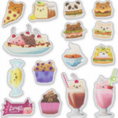 Foodie beren - medium sticker set (Voorkant)