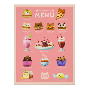 Foodie beren poster perfect poster