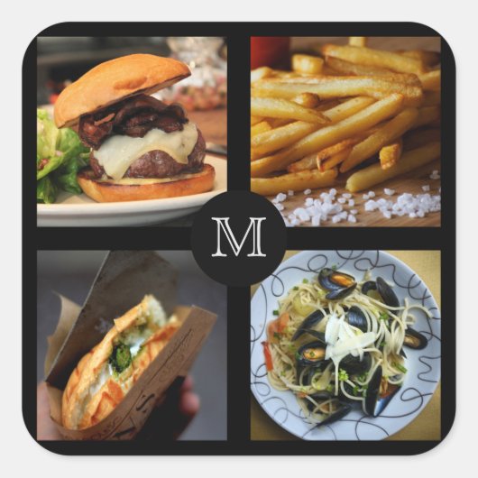 Foodie custom monogram stickers 4 (Voorkant)