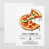 Foodie Custom Pizza Verjaardag Kaart (Voorkant / Achterkant)