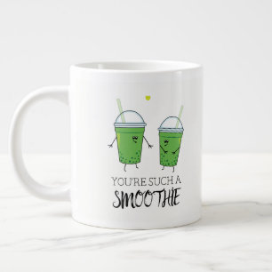 Foodie Humor Flirting Green Smoothies Cartoon Extra Grote Beker