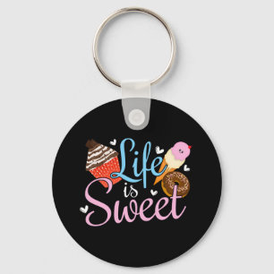 Foodie Life is Sweet Baking Quote - Cupcake Kunst Sleutelhanger