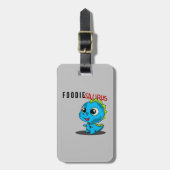 Foodie Saurus - Schattigee dinosaurus Bagagelabel (Voorkant verticaal)