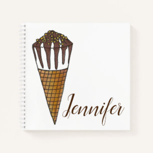 Foodie Vanilla Ice Cream Nutty Nuts Buddy Cone Notitieboek
