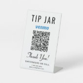 Fooienpot Venmo QR Code Reclamebord Met Voetstuk (Voorkant)