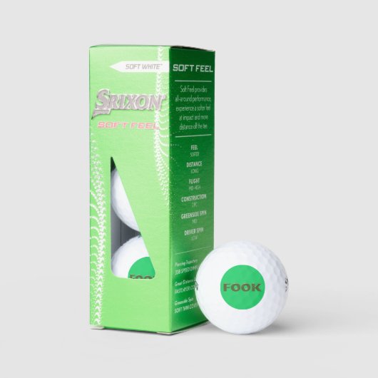 Fook groene Srixon Soft Feel golfballen 3 stuks (Verpakking)