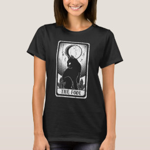 Fool Moon Cat Tarot Kaart Pagan Goblincore Gothic T-shirt