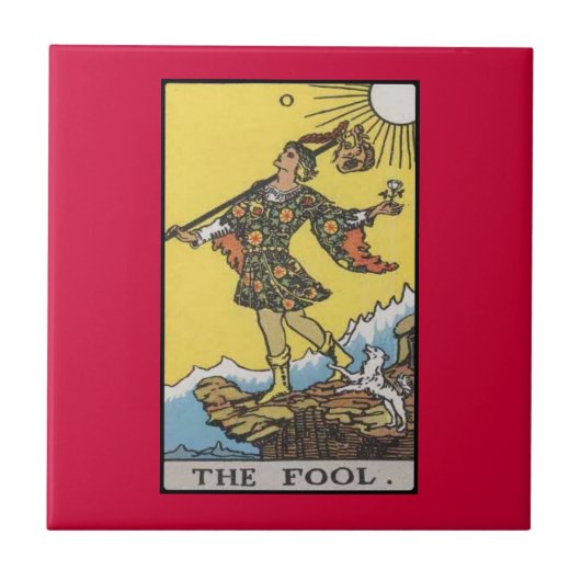 Fool Tarot Card-Afbeelding Tegeltje (Voorkant)