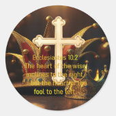 Fool vs Wise Ronde Sticker (Voorkant)