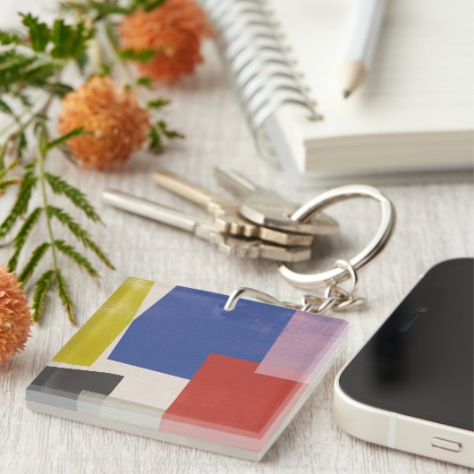 Foolscap - Moderne kleurenblokken Sleutelhanger (Voorkant Rechts)